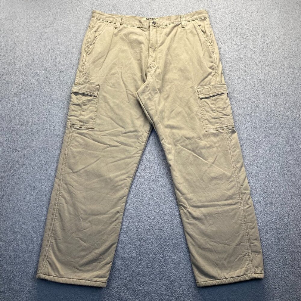Wrangler Pants Mens Size 40X32 fleece lined cargo pants Beige ZM6LLBH